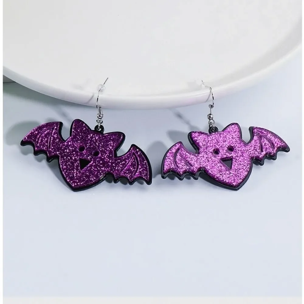 GLITTERY BAT HALLOWEEN cute fun kawaii gothic earrings